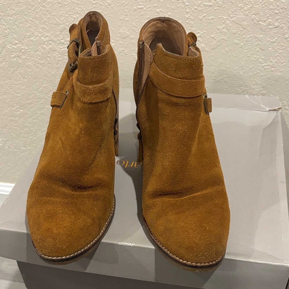 Suede Ankle Boots in Tan